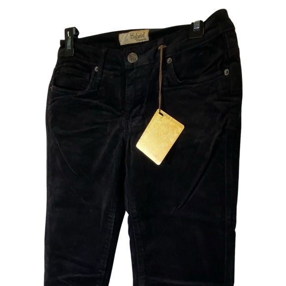 NWT  HYBRID & CO Women size 3 Black fine corduroy stretch low rise skinny pants - Picture 4 of 11